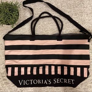 Victoria’s Secret Weekender Tote Beach Shoulder Bag Canvas Expandable Shopper